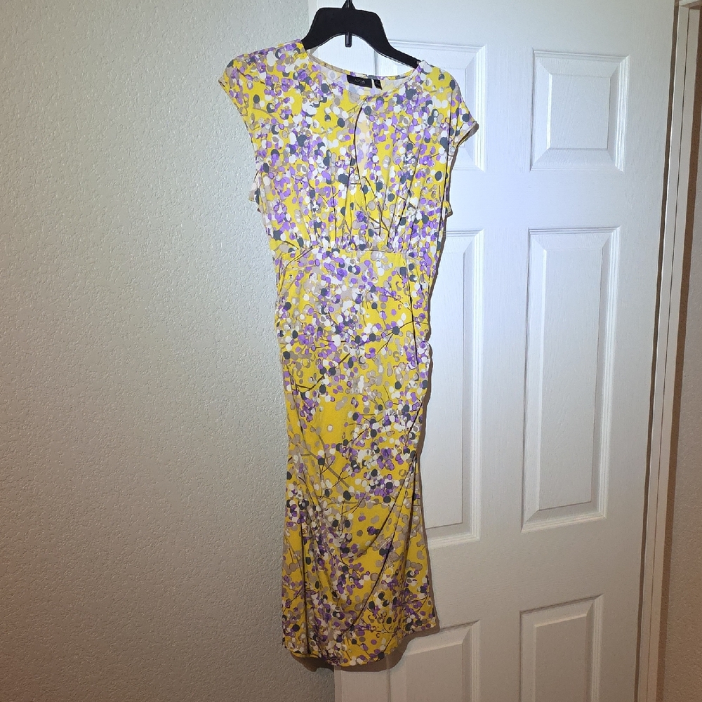 Apt. 9 Yellow and Purple Floral Midi Dress